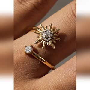 Gold Plated Adjustable Sunshine Ring